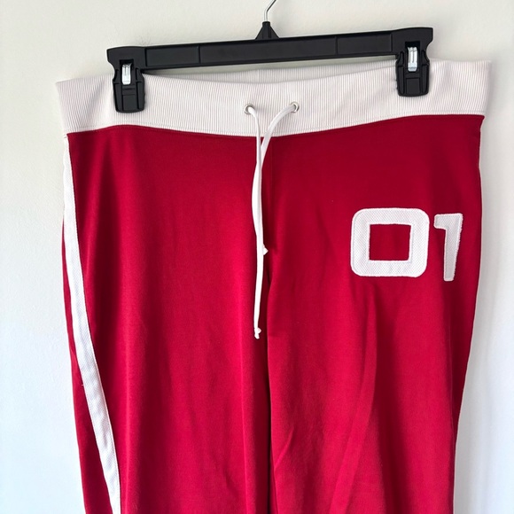 Abercrombie & Fitch Gym Issue Red Cropped Sweatpants Vintage Y2K Activewear - Picture 2 of 9